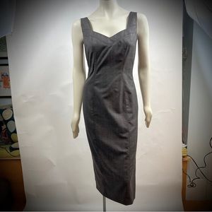 John Galliano Paris Wool Midi Dress, Gray EUC FR 46 / US 14 *see measurements
